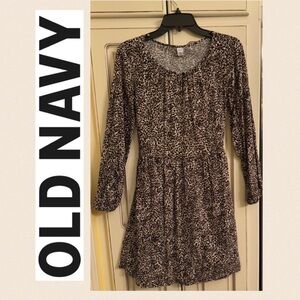 Old Navy Leopard Print Long Sleeve Dress